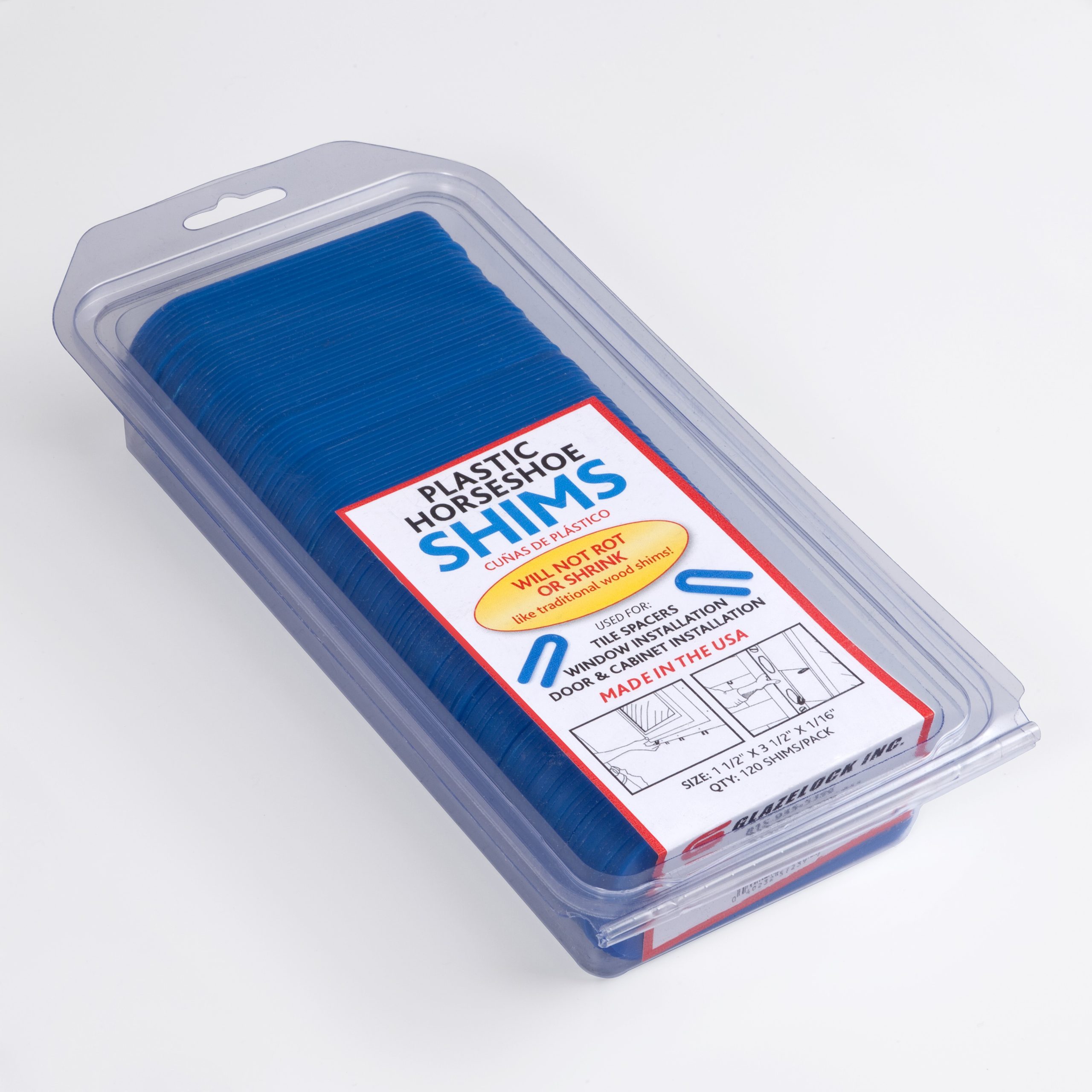 Horseshoe Shim Packs 1/16" Glazelock Shims